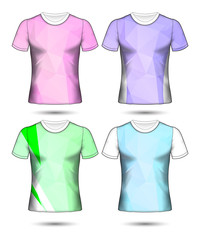  t-shirt templates abstract geometric collection of different colors polygonal mosaic