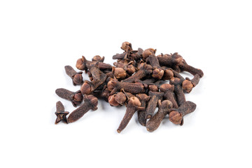 heap of cloves isolated on white background