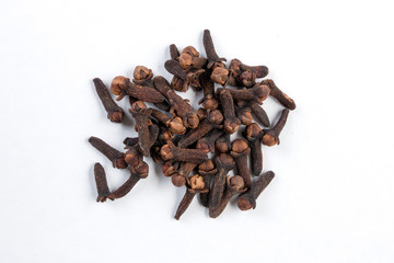 heap of cloves isolated on white background