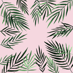 Obraz premium round frame of fern leaves