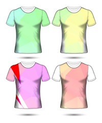  t-shirt templates abstract geometric collection of different colors polygonal mosaic