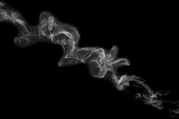 Fototapeta premium white smoke isolated on black background, abstract powder, water spray, Add smoke effect