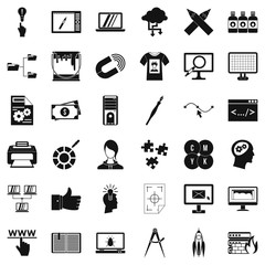 Web management icons set. Simple style of 36 web management vector icons for web isolated on white background