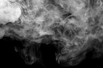 white smoke isolated on black background, abstract powder, water spray, Add smoke effect