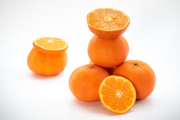 Fresh orange,isolated on a white background
