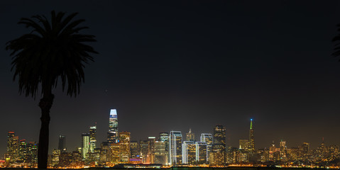 Fototapeta na wymiar San Francisco city panorama at night.