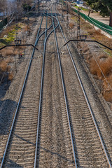 Fototapeta na wymiar train tracks with communication between both
