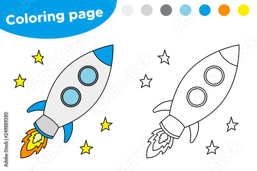 Printable coloring website page with rocket. Instructive activity for photo about Rocket Printable named Printable coloring webpage with rocket. Instructive match for