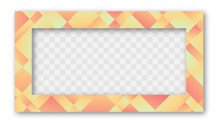 Colored Trendy Gradient Frame With Bland Shadows Isolated On White Background. Abstract Colorful Rectangle Border. Vector Illustration, Eps 10.