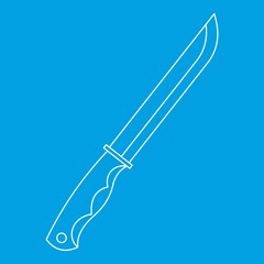 Knife icon blue outline style isolated vector illustration. Thin line sign