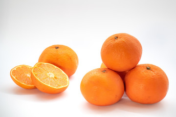 Fresh orange,isolated on a white background