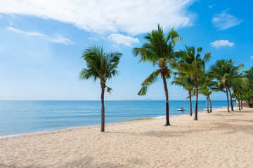 Naklejka na ściany i meble tropical beach with coconut tree