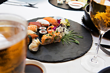 sushi, chinese food menu, food plates