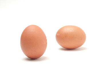 Many eggs on a white scene