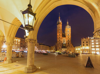 Cracow. Old city by night