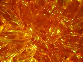 Détail d'un tas de capsules d'huile de poisson