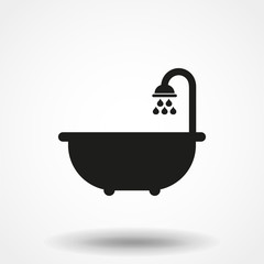 The shower icon. Bathroom symbol on the white background