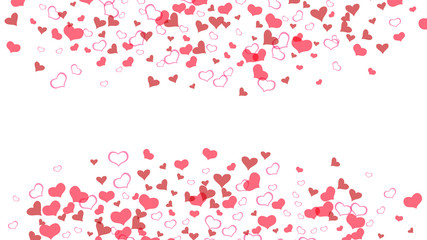 Fototapeta na wymiar Red on White background Vector. Spring background. The idea of wallpaper design, textiles, packaging, printing, holiday invitation for Valentine's Day. Red hearts of confetti are falling.