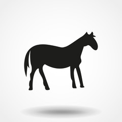 Horse icon vector. Animal symbol. Stallion pictogram, flat vector sign isolated on white background. Simple vector illustration for graphic and web design.