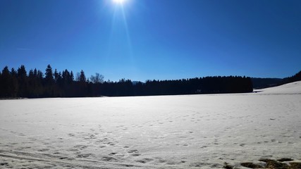 Obraz premium Schneelandschaft bei Sonne