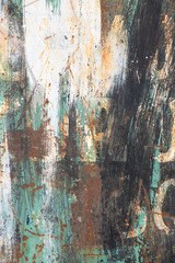 Rusted grunge background, green, black, brown, white