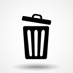 trashcan icon, vector trash bin - basket illustration - garbage basket symbol