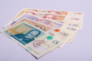 UK pound,money of United kingdom close up on white, Pound UK note