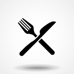 Knife and fork crossed icon vector
