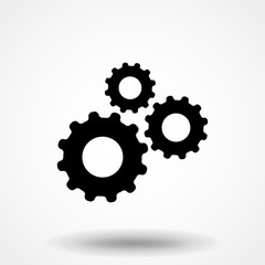 Settings gears icon vector in modern flat style for web, graphic and mobile design.