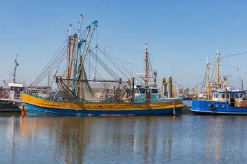 Prawn fishing boats in Dutch harbor Lauwersoog