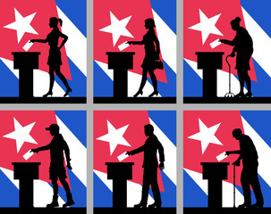 Cuban citizens voting for election in Cuba