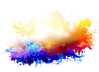 Abstract color splash vector painting