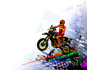Fototapeta na wymiar Motocross rider. Colorful vector illustration