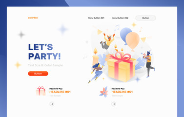 Lets Party Website Header Template