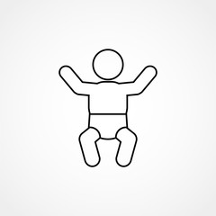 Baby line icon simple flat style vector illustration. Baby sign.