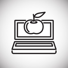 E-Learning line icon on white background for graphic and web design, Modern simple vector sign. Internet concept. Trendy symbol for website design web button or mobile app