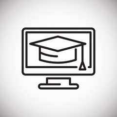 E-Learning line icon on white background for graphic and web design, Modern simple vector sign. Internet concept. Trendy symbol for website design web button or mobile app