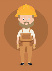 Vector illustration. Construction worker character.