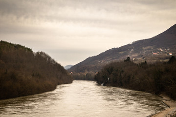 Hydroelectric power plant Perucac on Drina river. Perucac lake in Bajina Basta, Serbia.