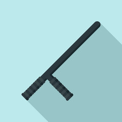 Police baton icon. Flat illustration of police baton vector icon for web design
