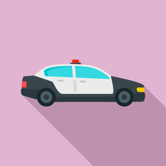 Police patrol car icon. Flat illustration of police patrol car vector icon for web design