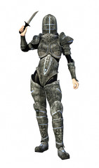 Donna guerriero con armatura e pugnale