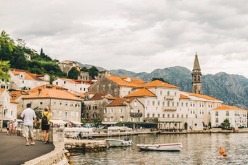 beautiful view of Perast town in Montenegro