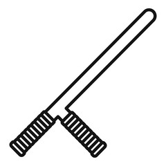 Police baton icon. Outline police baton vector icon for web design isolated on white background