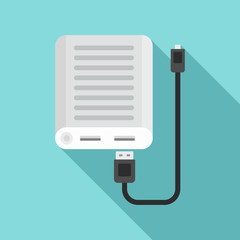 Power bank icon. Flat illustration of power bank vector icon for web design