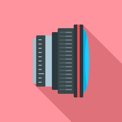 Fish eye lens icon. Flat illustration of fish eye lens vector icon for web design