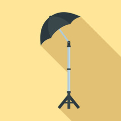 Shadow camera umbrella icon. Flat illustration of shadow camera umbrella vector icon for web design