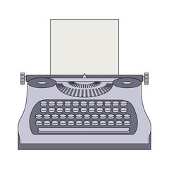 Typewriter Machine. Journalist equipment. Vintage tehnology. Keyboard. Antique equipment. Vector illustration for your design.