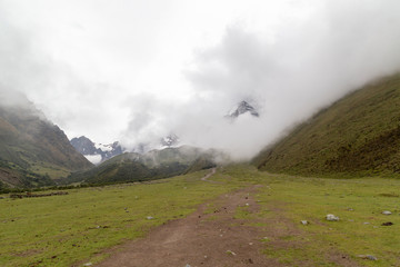 Humantay lake on Salkantay trek ,Peru, located in the Cordillera Vilcabamba, Cusco