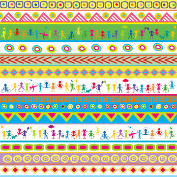 Seamless bright fun abstract pattern for kids